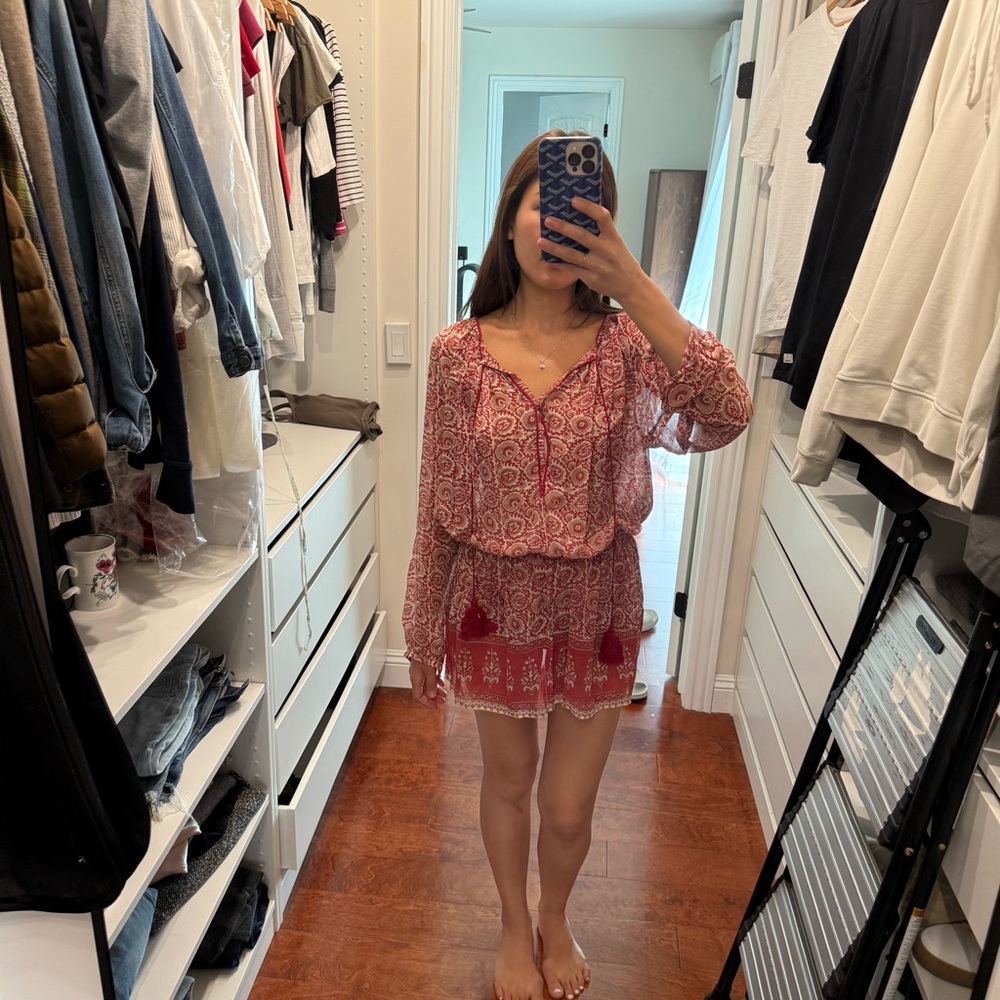 Talitha Red and Beige Paisley Dress